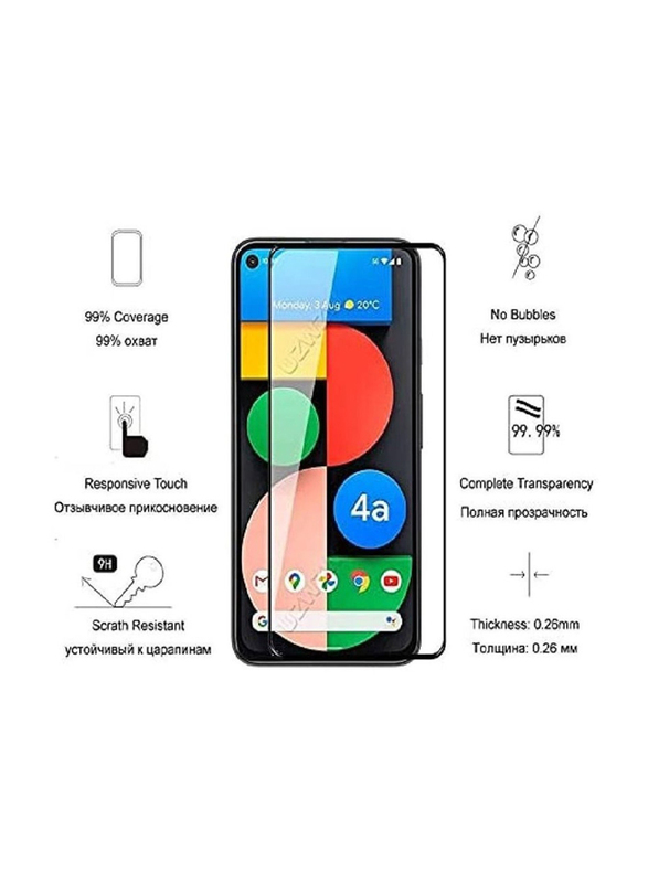 Full Coverage Protector HD Bubble Free Tempered Glass Screen Protector for Google Pixel 4A 5G, Clear