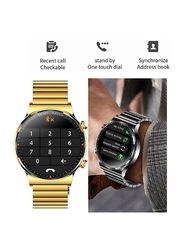 Haino Teko German Full Touch Screen IP68 Waterproof Smartwatch with Stainless Steel Band, Bluetooth Calling, Gold