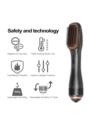 Arabest 3-in-1 Professional Hair Negative Hot Air Styling Comb Ion Blow Dryer Straightening Brush, Black