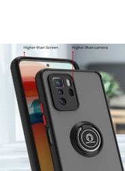 Xiaomi Poco X3 GT Matte Case Cover with 360 Degree Rotate Metal Magnetic Ring Kickstand Mobile Phone Case Cover, Black