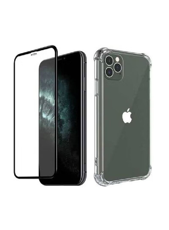 Apple iPhone 12 Pro Shockproof Bumper Mobile Phone Case Cover and Screen Protector, 2 Pieces, Clear