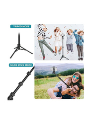 Extendable Selfie Stick Tripod Stand with Bluetooth Remote for Apple iPhone & Android Phone, Black