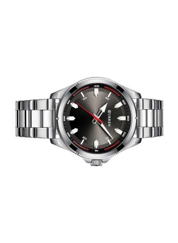 Curren Analog Watch for Men with Stainless Steel, Water Submerge Resistant, 8320, Silver-Black