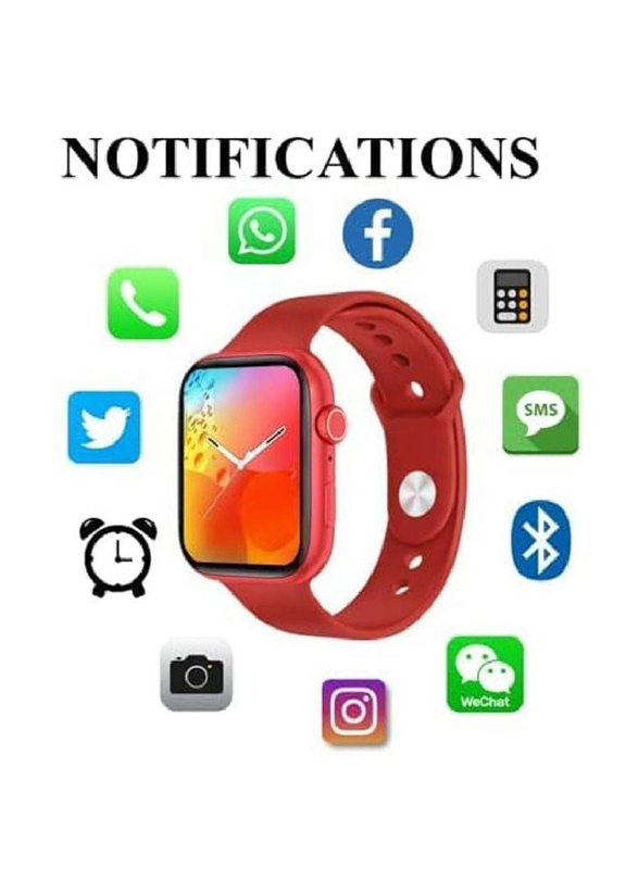 Series 7 Full Touch Screen Dual Button Crown Working Smart Watch, Red