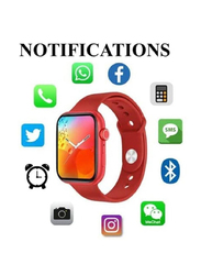 Series 7 Full Touch Screen Dual Button Crown Working Smart Watch, Red