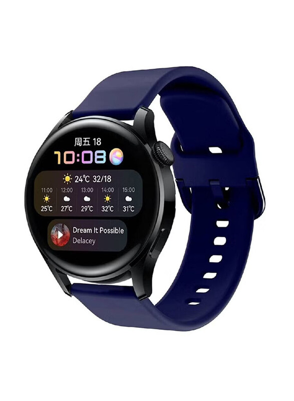 

Generic Replacement Soft Silicone Strap for Huawei Watch 3/3 Pro, Dark Blue