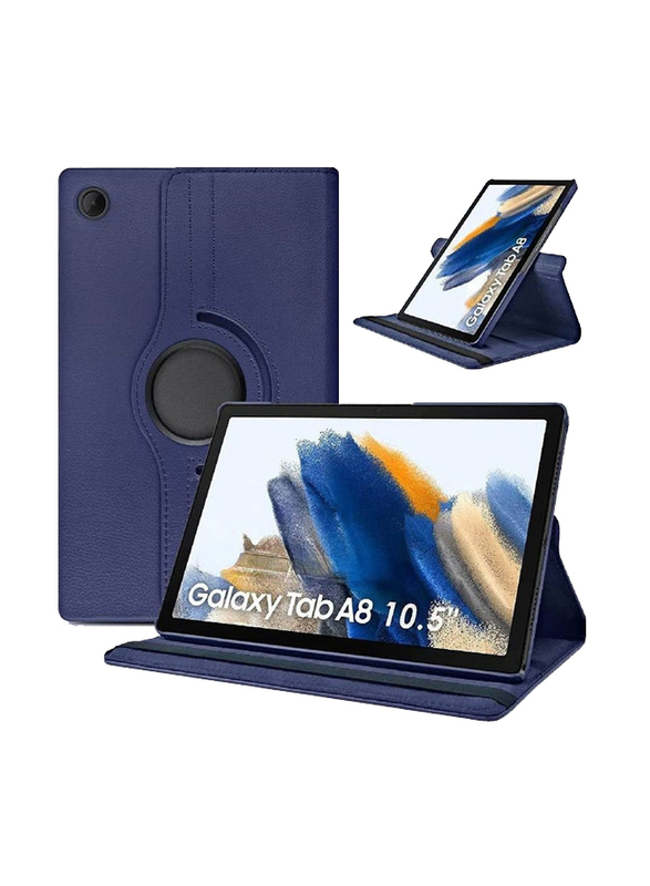 Samsung Galaxy Tab A8 (2021) 10.5" 360 Degree Rotating Stand Folio Leather Smart Flip Tablet Case Cover with Auto Sleep/Wake, Blue