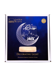 Hilalful Ramadan Kareem Crescent Stand Decoration Lights, Warm White