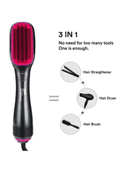 Majiston Quality First 3 In 1 Hair Dryer Brush, 1200W, Mj-701, Black/Pink