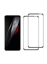 ZTE Nubia Red Magic 6 Pro Full Coverage Protector HD Clear Bubble Free Scratch Resistant Tempered Glass Screen Protector, Clear/Black