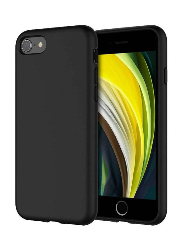 

Generic Microfiber Lining Silicone Protective Case Cover for iPhone SE 2020, Black