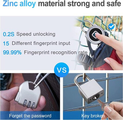 Eseesmart Bluetooth Fingerprint Padlock, Silver