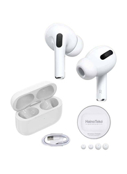 Haino Teko Germany ANC-3 Pro Bluetooth Wireless In-Ear Earbuds with Free Cover & Wireless Charger, White