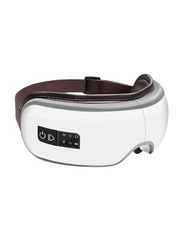 XiuWoo Heat Vibration Air Pressure Bluetooth Music Rechargeable Eye Massager for Dry Eyes/Dark Circles/Eye Bags, White