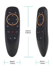 Air Mouse Remote Control 2.4G RF Wireless with 6-Axis Gyroscope & IR Learning for Android TV Box/PC, Black
