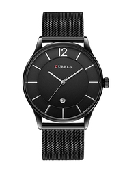 Curren Analog Watch for Men with Metal Band, Water Resistant, 8231, Black-Black