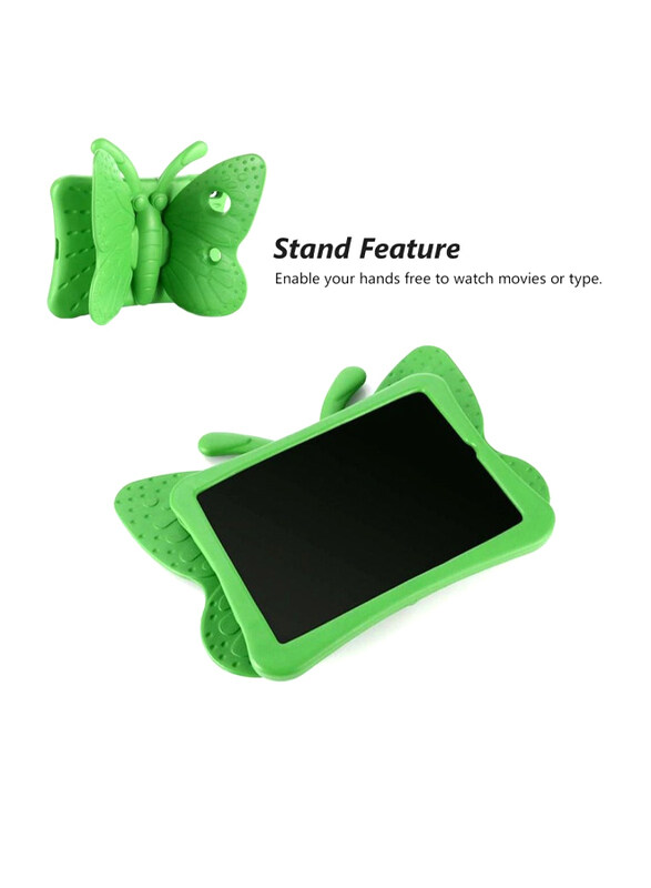 Apple iPad Gen 9th/8th/7th 10.2 / 10.5 Inch Kids EVA Foam Shockproof Kickstand Butterfly Lightweight Case Cover, Green