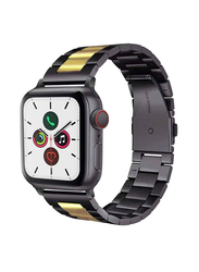 Replacement Stainless Steel Band Strap for Apple Watch 44/42mm, Grey/Gold