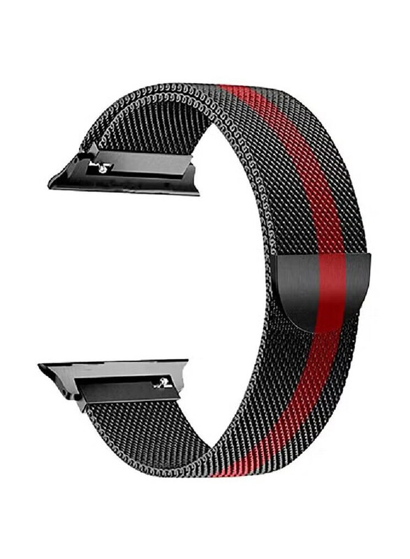 

Gennext Magnetic Stainless Steel Loop Band for Apple Watch 44/42mm, Black/Red