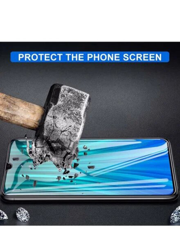 2-Piece Huawei Nova 8i Anti-Scratch Tempered Glass Screen Protector, Black/Clear