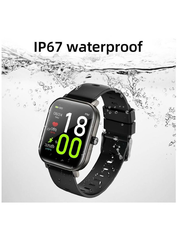 LW JR-FT1 Pro Fitness Sports Classic Waterproof IP67 Bluetooth Calling Smartwatch, Black