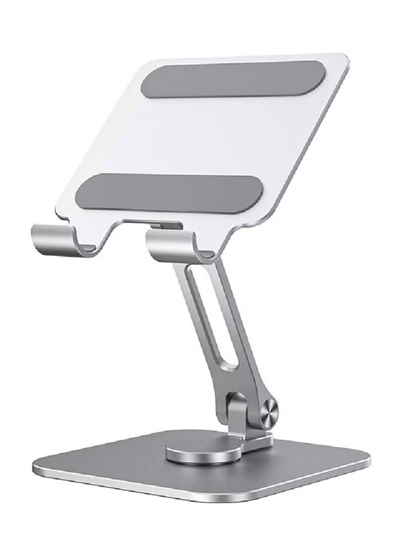 

Gennext 360° Adjustable Stand Stable Foldable Desktop iPad Holder, Silver