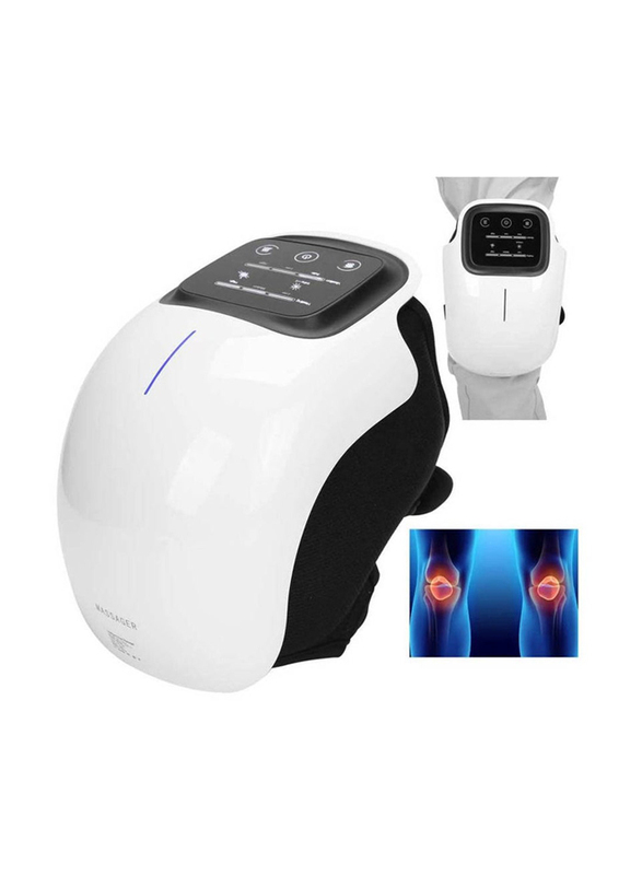 XiuWoo Pain Relief Electric Cordless Vibration Knee Massage Device with Kneading, White