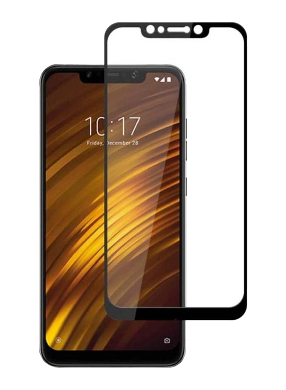 Xiaomi Pocophone F1 Full Coverage Tempered Glass Screen Protector, Clear/Black