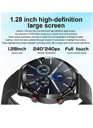 LW 46mm Smartwatch, Bluetooth Voice Call, HD Full Touching Screen, Smart Reminder, Heart Rate, Sleep Monitor, IP67 Waterproof, Black