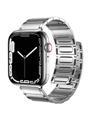 Replacement Stainless Steel Magnetic Metal Strap for Apple Series 8/7/6/5/4/SE 45mm 44mm 42mm/Ultra Watch 49mm, Silver