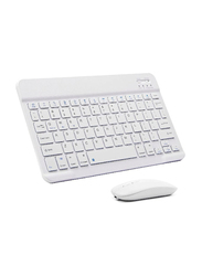 Gennext Ultra-Slim Rechargeable Portable Wireless Bluetooth English Keyboard and Mouse Combo, White
