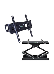Swivel Articulating Dual Arms Full Motion 180° Rotating and 15° Tilt View TV Wall Mount for 32 to 55-inch, Black