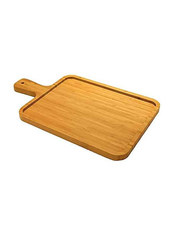 

Generic Makeup Toy Pizza Tray Pizza Pan With Handle Pizza Baking Tray Pizza Board Tray, Brown