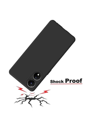 ZOOMEE Oppo A78 5G / A58 5G / A58X Protective Shockproof Soft Liquid Silicone Gel Rubber Microfiber Lining Mobile Phone Case Cover, Black