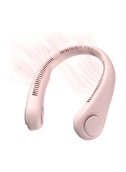 XiuWoo Portable Rechargeable Headphone Design USB Powered 3 Speeds Neck Fan, Pink