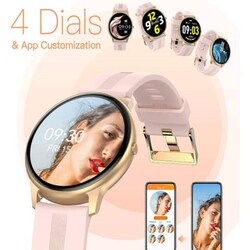 Round Full Touch Screen Bluetooth and Heart Tracker Smartwatch, Gold