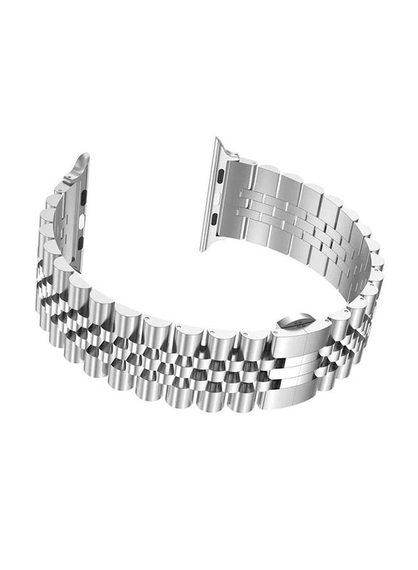 Replacement Stainless Steel Magnetic Metal Strap for Apple Series 8/7/6/5/4/SE 45mm 44mm 42mm/ Ultra Watch 49mm, Silver