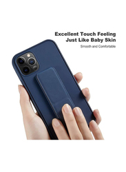 Apple iPhone 14 Pro Max Foldable Silicone Magnetic Finger Strap and Hand Grip Mobile Phone Case Cover, Blue