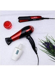 Geepas Hair Dryer & Straightener Combo, Red