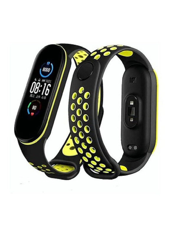 

Generic Silicone Replacement Wristband Waterproof Bracelet Strap for Xiaomi Mi Band 7, Yellow/Black