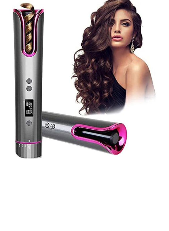 

Generic Hiciti Cordless Automatic Hair Curling Iron, Grey/Pink