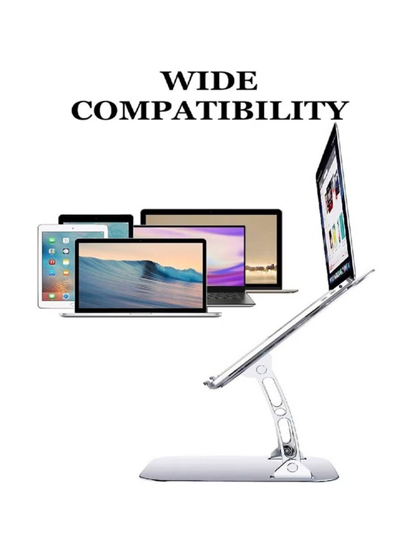 Stand Adjustable with Heat Vent For Laptop, Silver