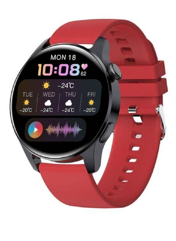 

Hyx Blood Pressure Heart Rate Monitor IPS Waterproof Bluetooth Calling Smart Watch For Android And iOs Red/Black