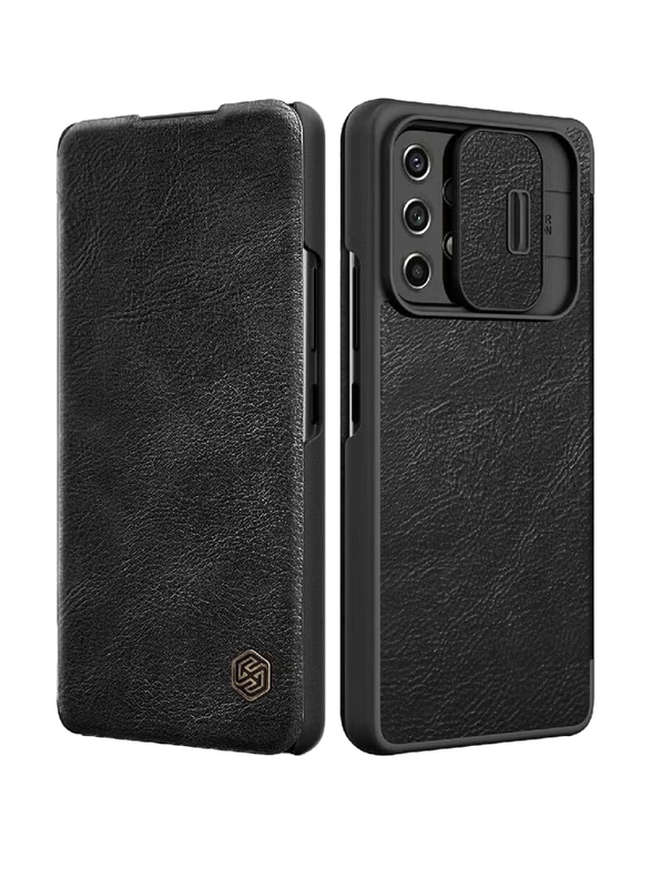 Nillkin Samsung Galaxy A53 5G Qin Leather Mobile Phone Case Cover with Slide Camera, Black