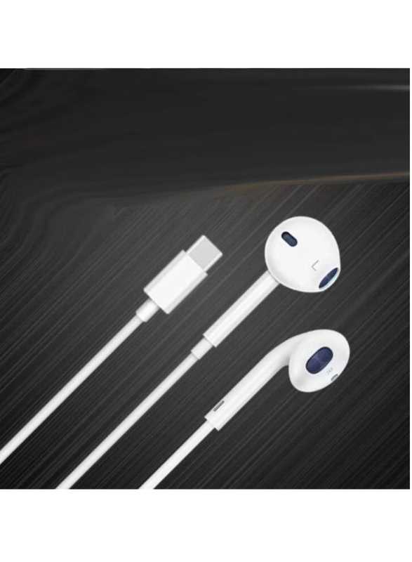 Type-C Cable In-Ear Wired Earphone with Microphone, White