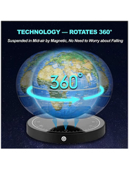 Xiuwoo Floating Magnetic Levitating Globe with LED Light 360° Rotating Geographic Globe, Blue