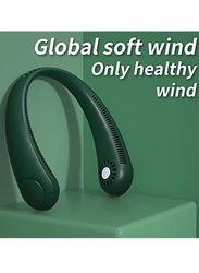 Portable Neck Fan Hands Free Bladeless 360° Cooling USB Rechargeable with 3 Wind Speed, Green