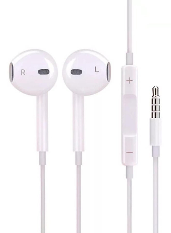 3.5 mm Jack In-Ear Wired Earphone with Microphone, White