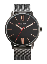Curren Analog Watch for Men with Stainless Steel Band, Water Resistant, 8238, Black
