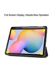 Samsung Galaxy Tab S6 Lite SM-P610 P615 P617 Protective Smart Slim Tablet Flip Case Cover with Pen Slot, Black